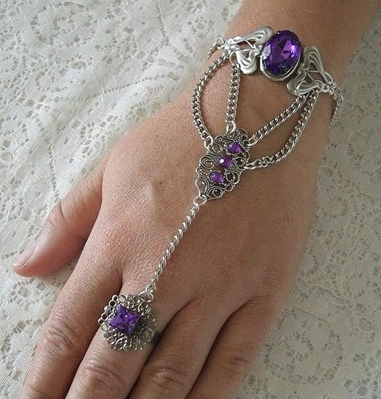 Pulsera-Anillo con amatistas - Imagen 3